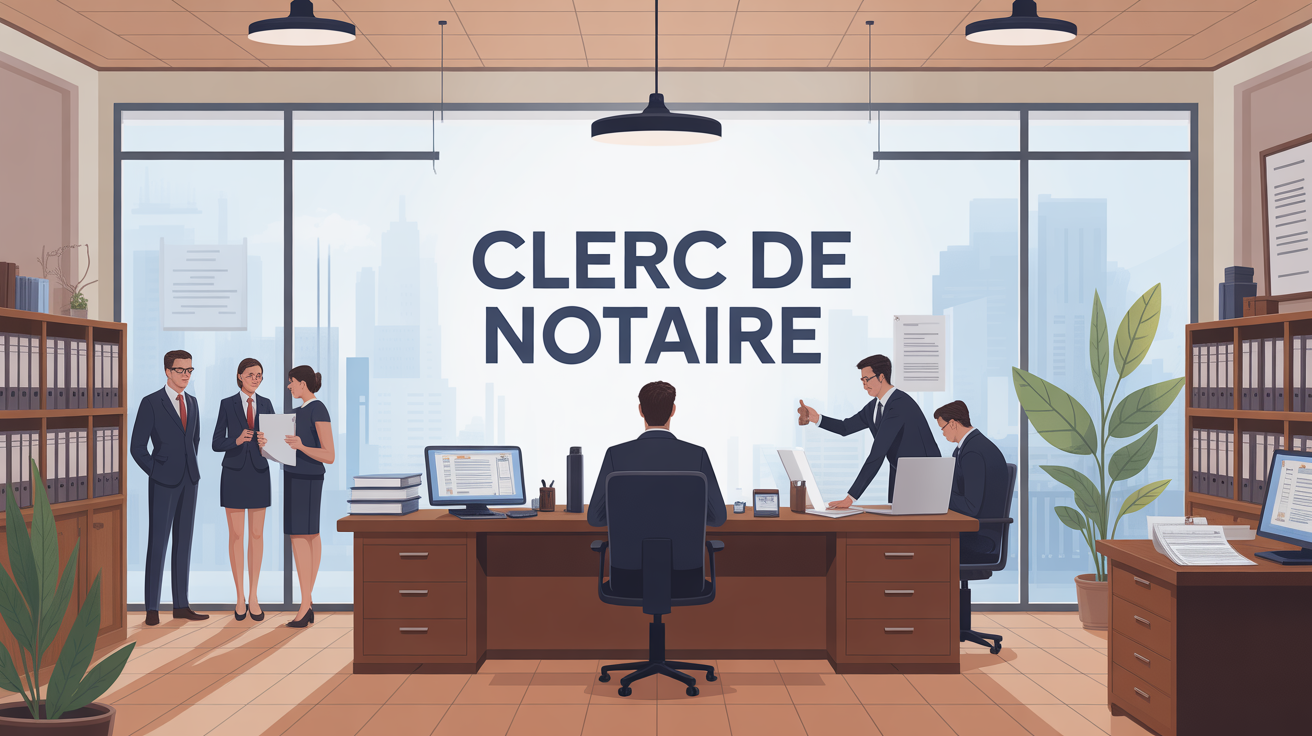 illustration clerc de notaire bureau professionnel