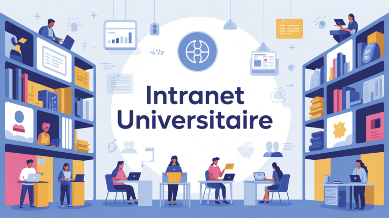 illustration campus moderne intranet universitaire Gustave Eiffel