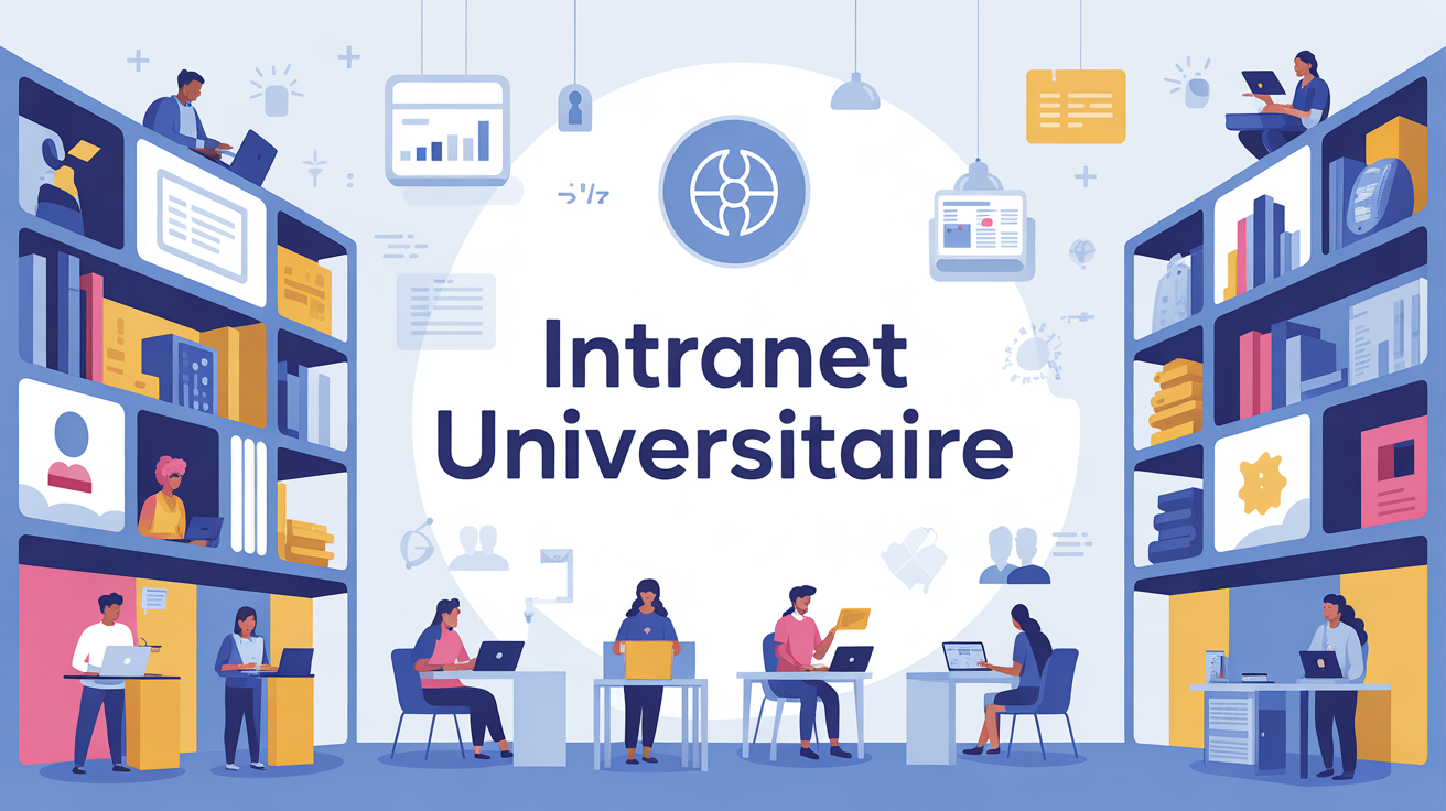 illustration campus moderne intranet universitaire Gustave Eiffel