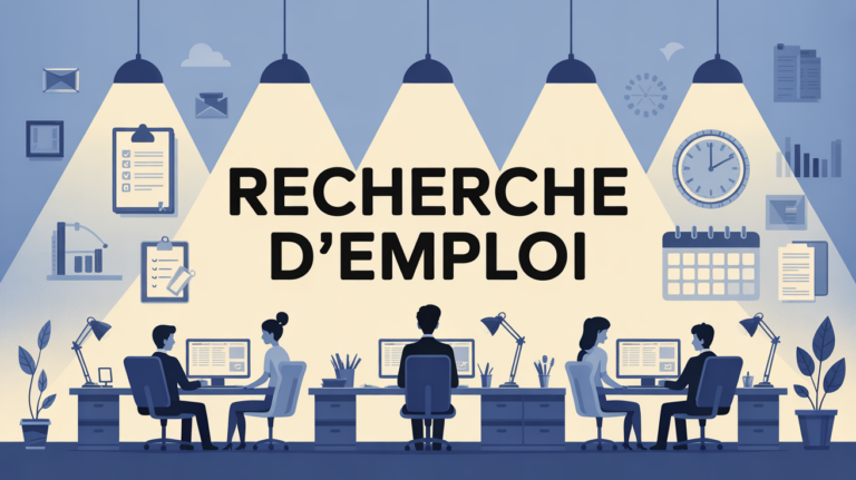 scène bureau recherche emploi checklist organisation