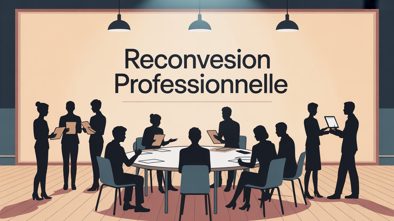 scène salle formation reconversion professionnelle table ronde