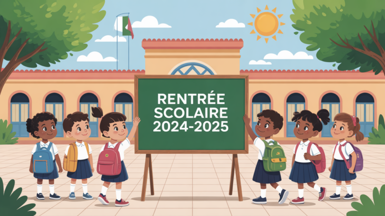 illustration cour école Algérie rentrée 2024-2025