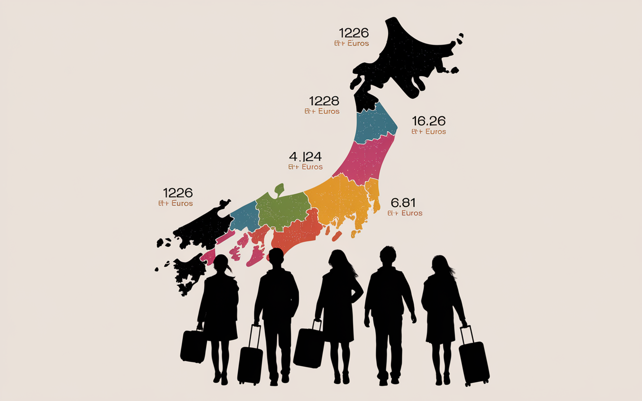 Carte du SMIC Japon chiffres par regions