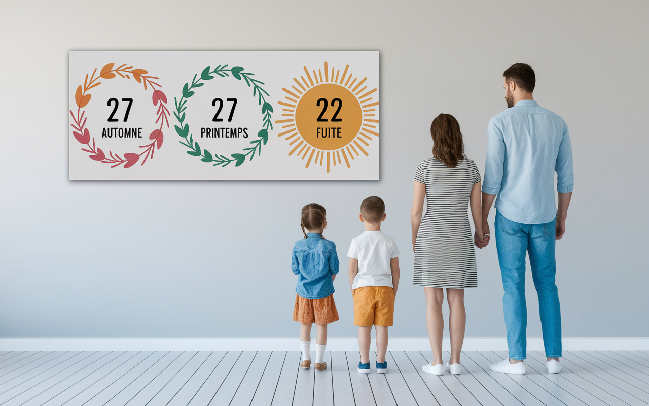 tableau mural vacances scolaires Algérie 2024-2025