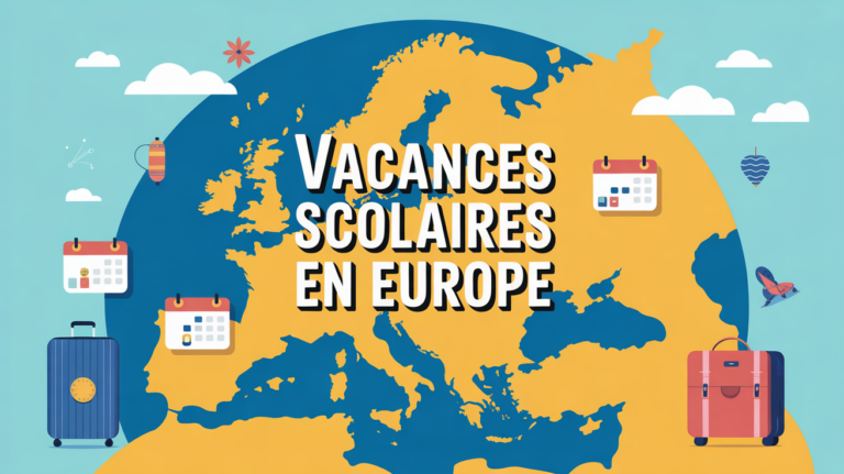 Carte Europe vacances scolaires valises famille