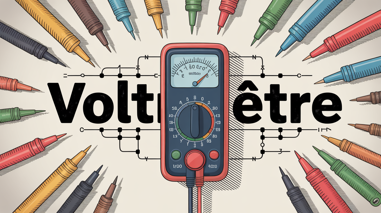 voltmètre schéma circuit électrique sur établi