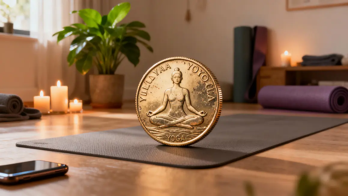coin yoga maison avec tapis accessoires lumiere tamisee bougies plante verte