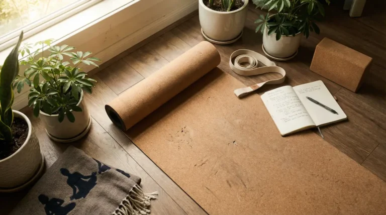 Tapis de yoga et accessoires, carnet pour formation professeur de yoga