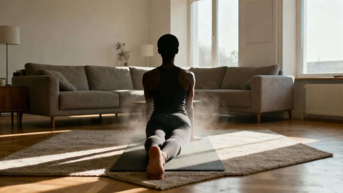 Silhouette effectuant posture du cobra yoga détente