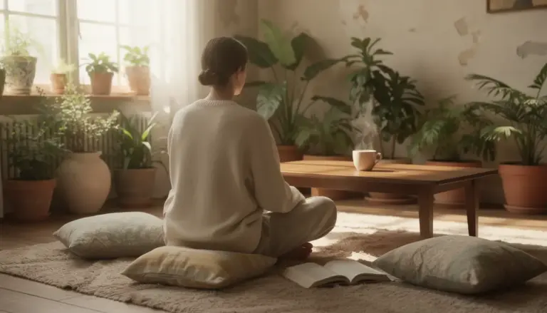 Espace calme pour méditation pleine conscience