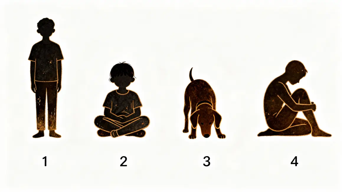 Quatre postures de yoga facile pour débutant en illustration