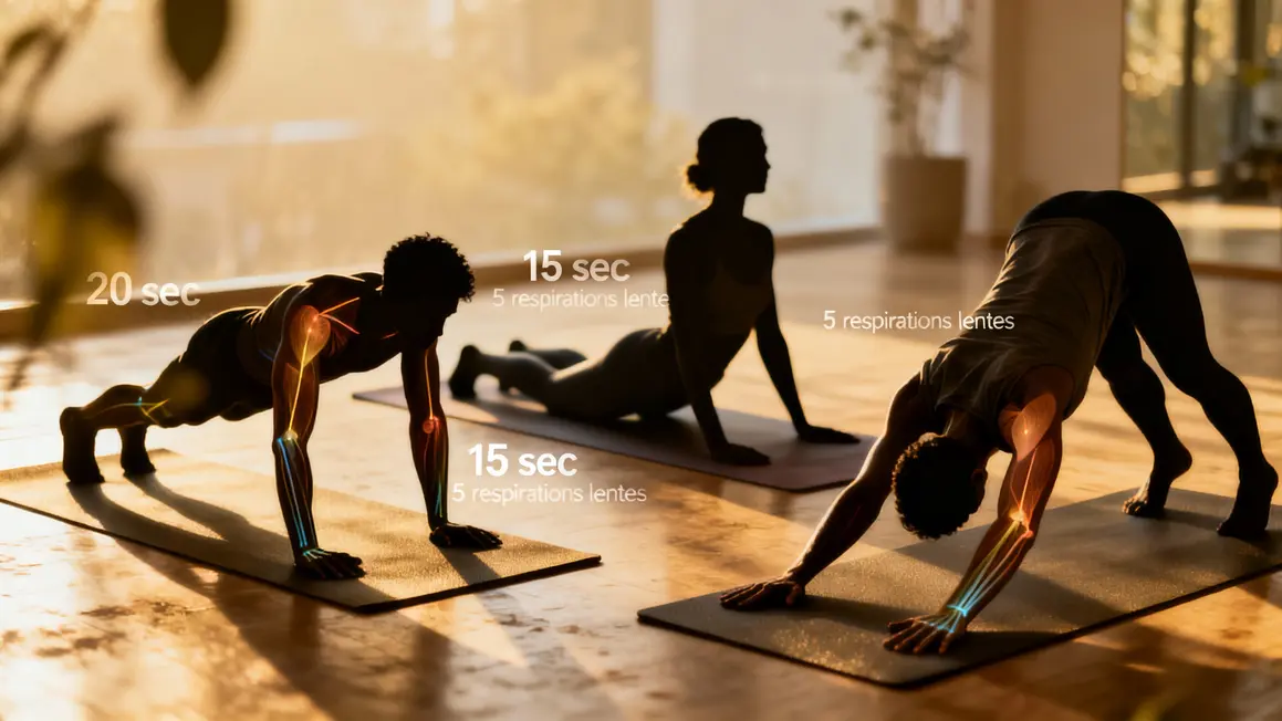 planche cobra chien tête en bas yoga perte de poids