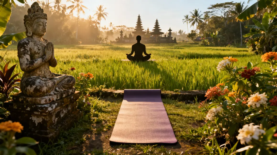 Pratique yoga Ubud riziere temples Bali