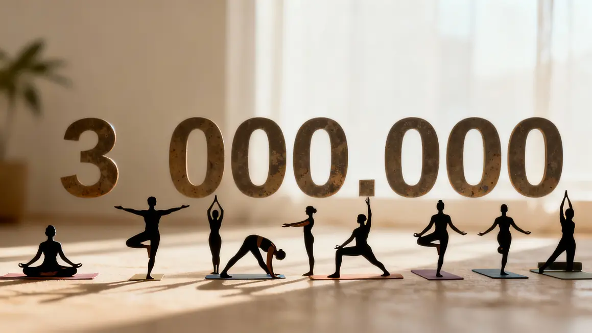 Graphique sur la popularité du yoga en France, 3 millions de pratiquants