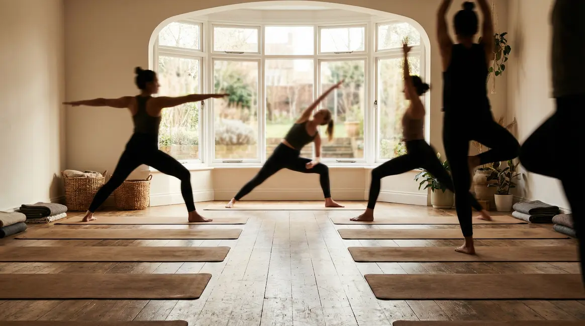 Scène de yoga dynamique en studio pour perte de poids