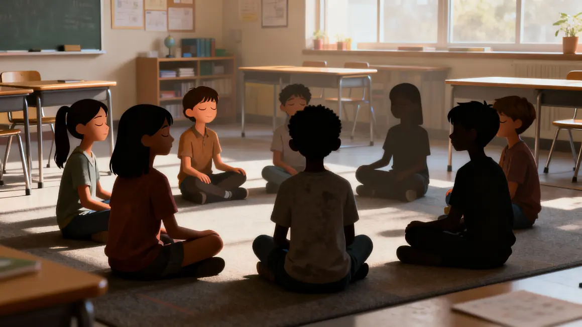 Enfants meditation concentration classe calme