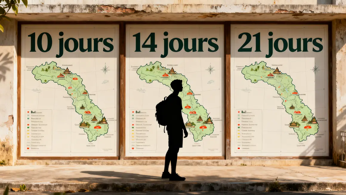 Carte schématique Bali itinéraire 10 14 21 jours