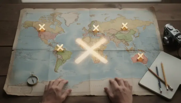 carte monde avec villes en x surbrillance ambiance voyage