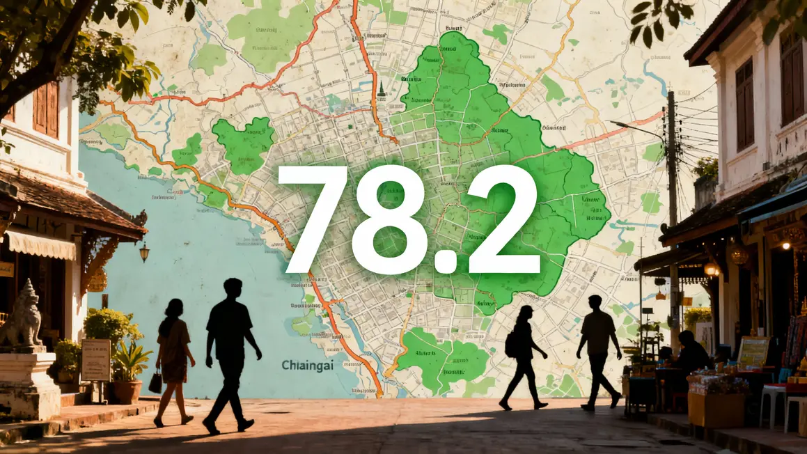 Carte Chiang Mai indice sécurité 78.2 zones calmes