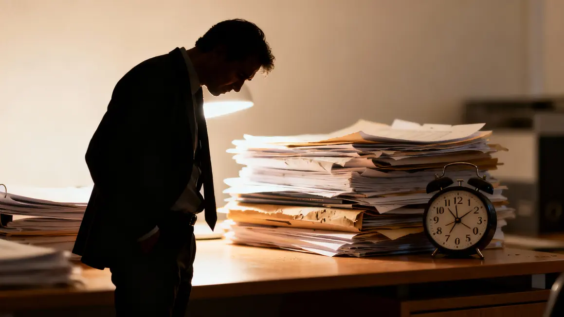 Silhouette adulte stressé au bureau ambiance tendue
