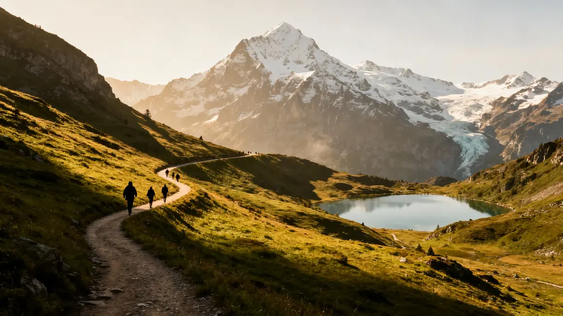 Tour du Beaufortain sentier traversant alpages et lacs