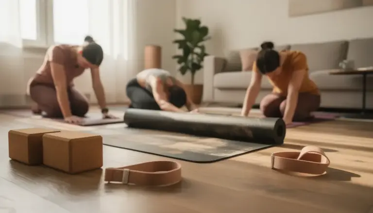 Tapis yoga routine accessoires salon