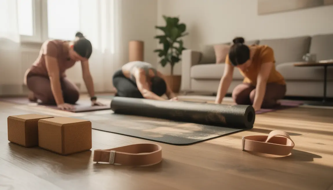 Tapis yoga routine accessoires salon