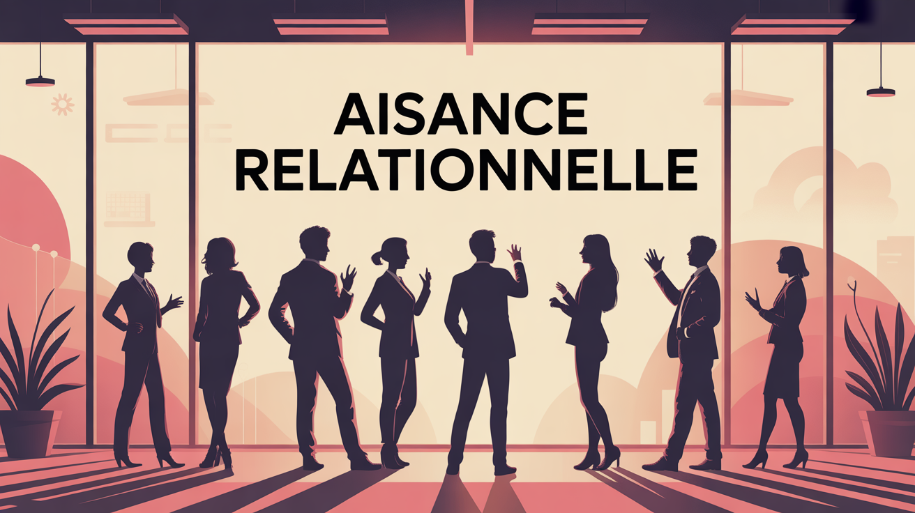 Aisance relationnelle silhouettes groupe au travail