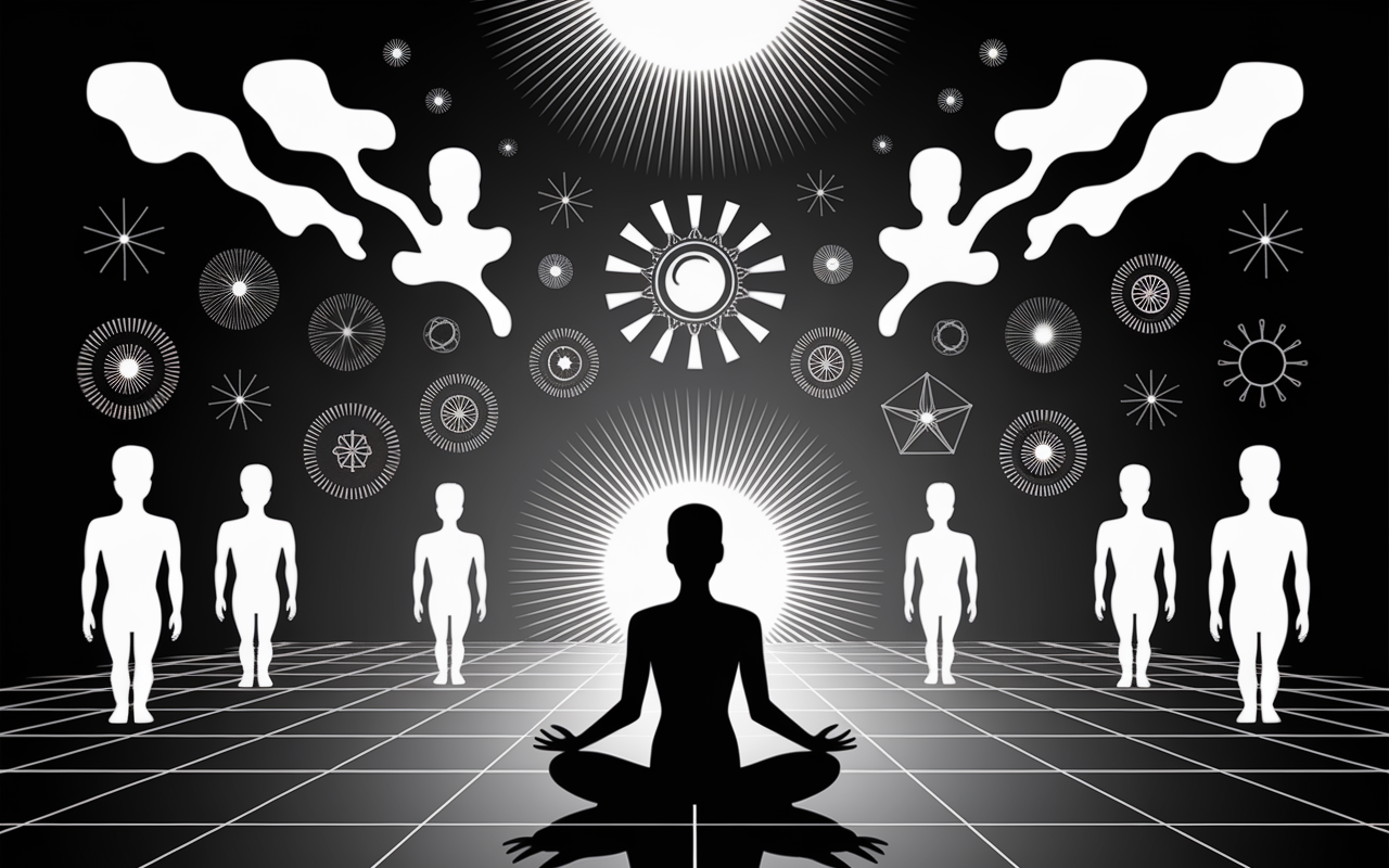 Différentes entités spirituelles autour d'une personne