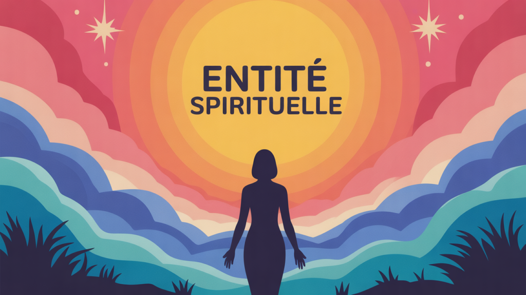 Illustration entité spirituelle silhouette ambiance apaisante