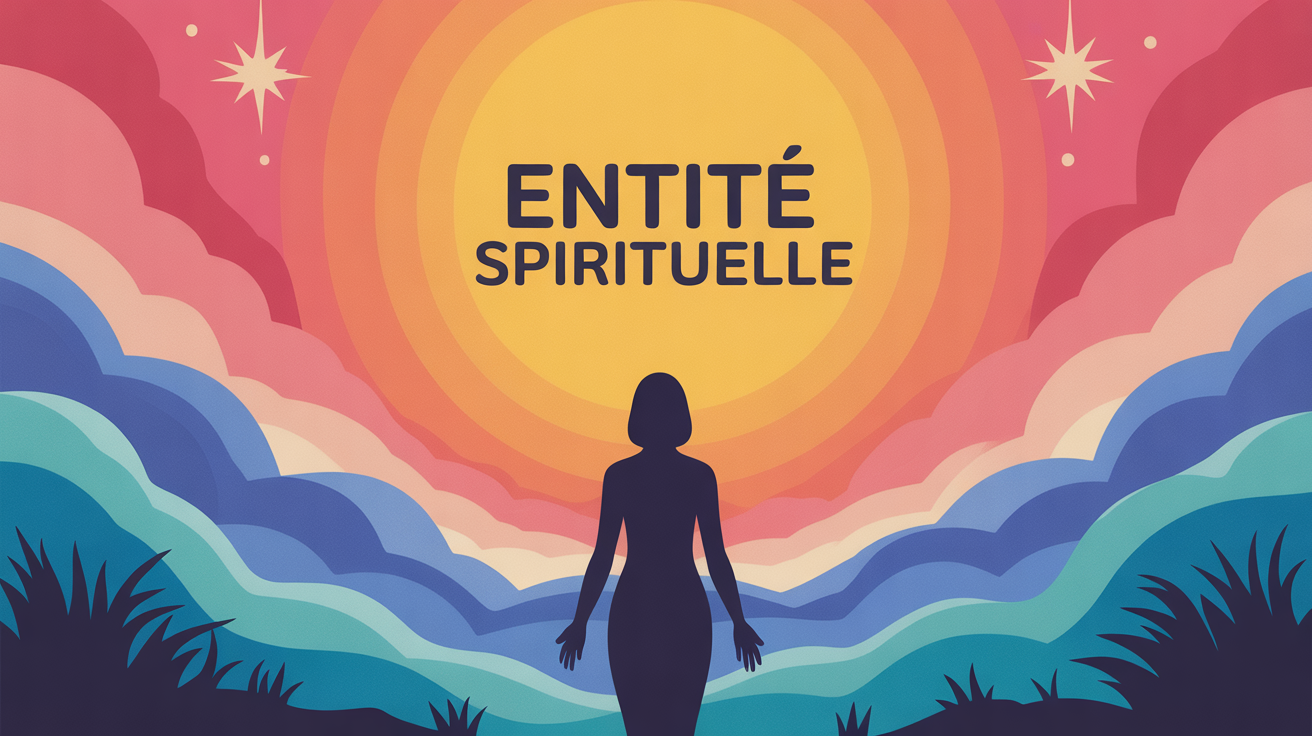 Illustration entité spirituelle silhouette ambiance apaisante