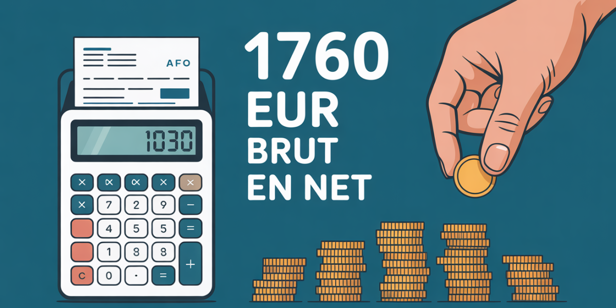 Illustration fiche de paie 1760 euro brut en net