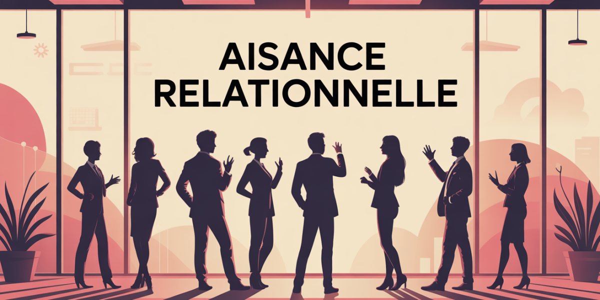 Aisance relationnelle silhouettes groupe au travail