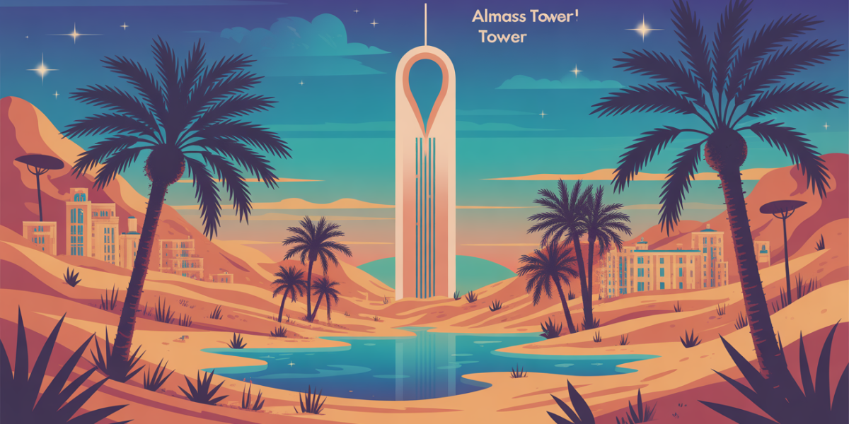 Gratte ciel Almas Tower Dubai désert futuriste