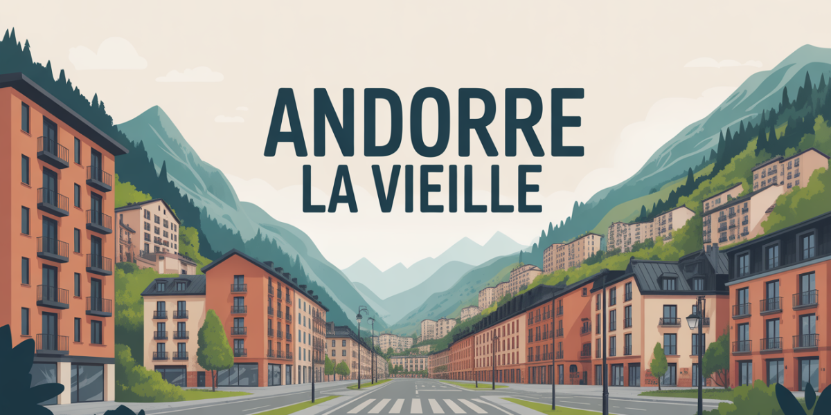 illustration Andorre la Vieille montagne et ville moderne