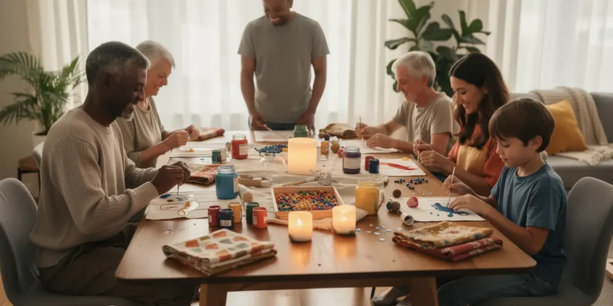 groupe famille amis autour table atelier diy convivial