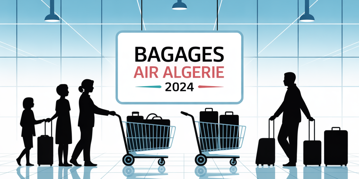 Aéroport Air Algérie bagages familles solo piece concept
