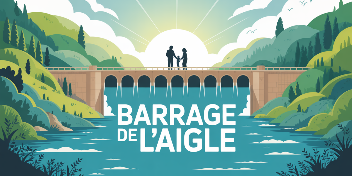 Barrage de l'Aigle silhouettes familles nature Dordogne