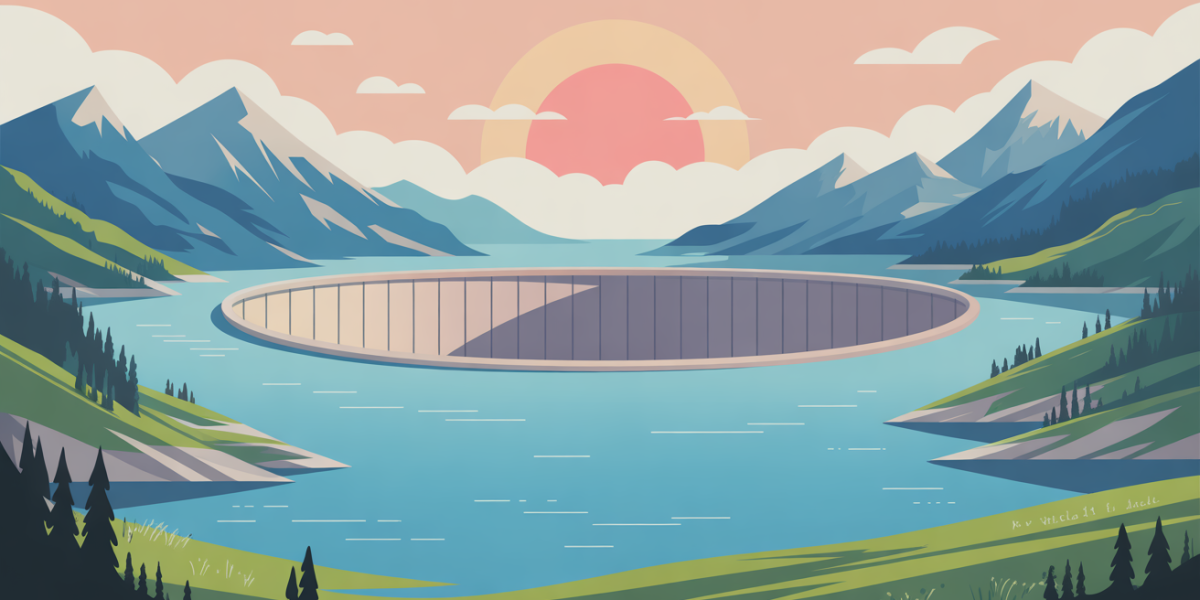Vue du barrage de l'Aigle sur le lac