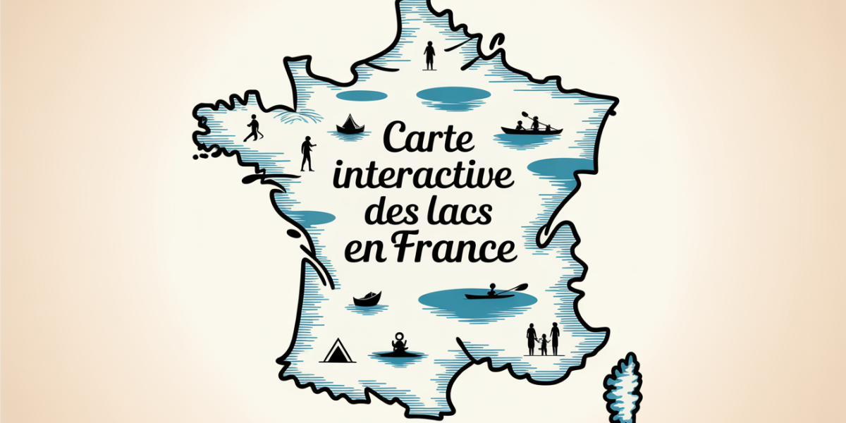 Carte interactive des lacs en France stylisee