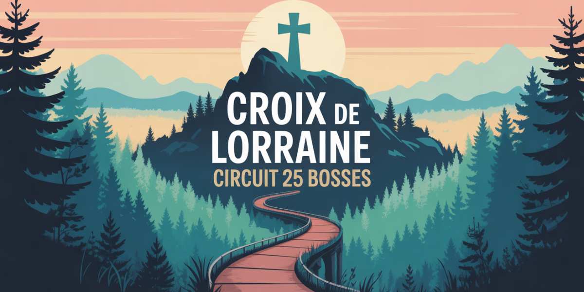 Croix de Lorraine sur circuit 25 bosses foret Fontainebleau