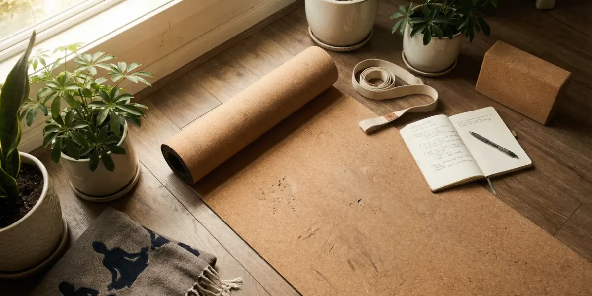 Tapis de yoga et accessoires, carnet pour formation professeur de yoga