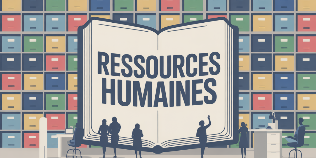 bureau avec dictionnaire ressources humaines gros livre