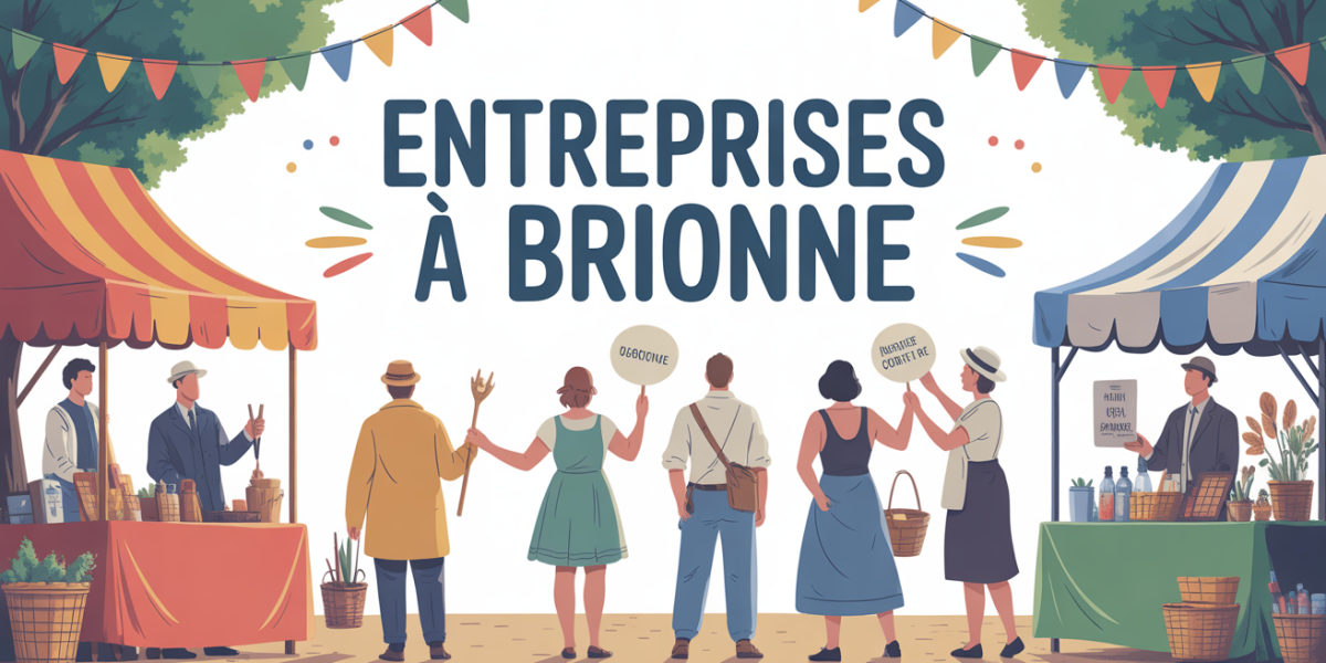 Illustration du marché animé des entreprises à Brionne