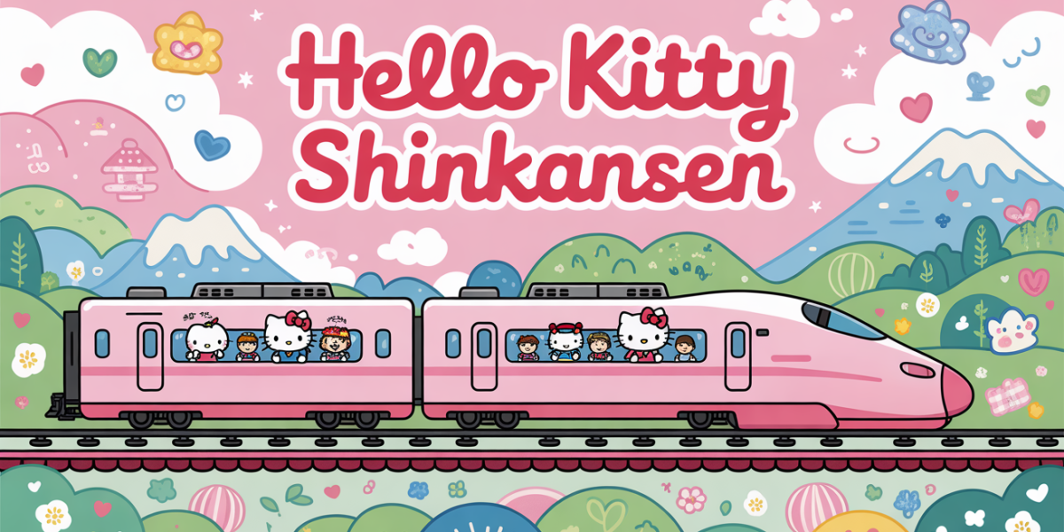 Train Hello Kitty Shinkansen rose Japon kawaii
