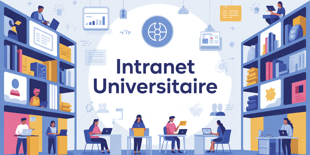 illustration campus moderne intranet universitaire Gustave Eiffel