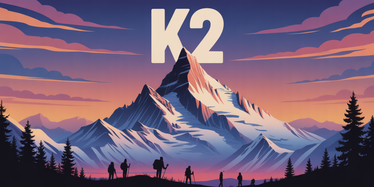 Illustration montagne K2 coucher de soleil