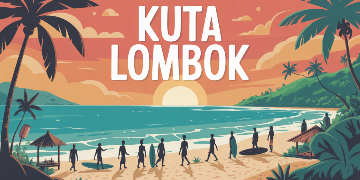 Plage paisible à Kuta Lombok avec sable blanc et palmiers