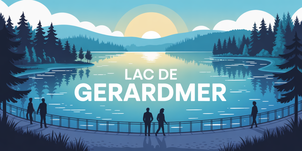 Lac de Gerardmer vue matin sapins collines