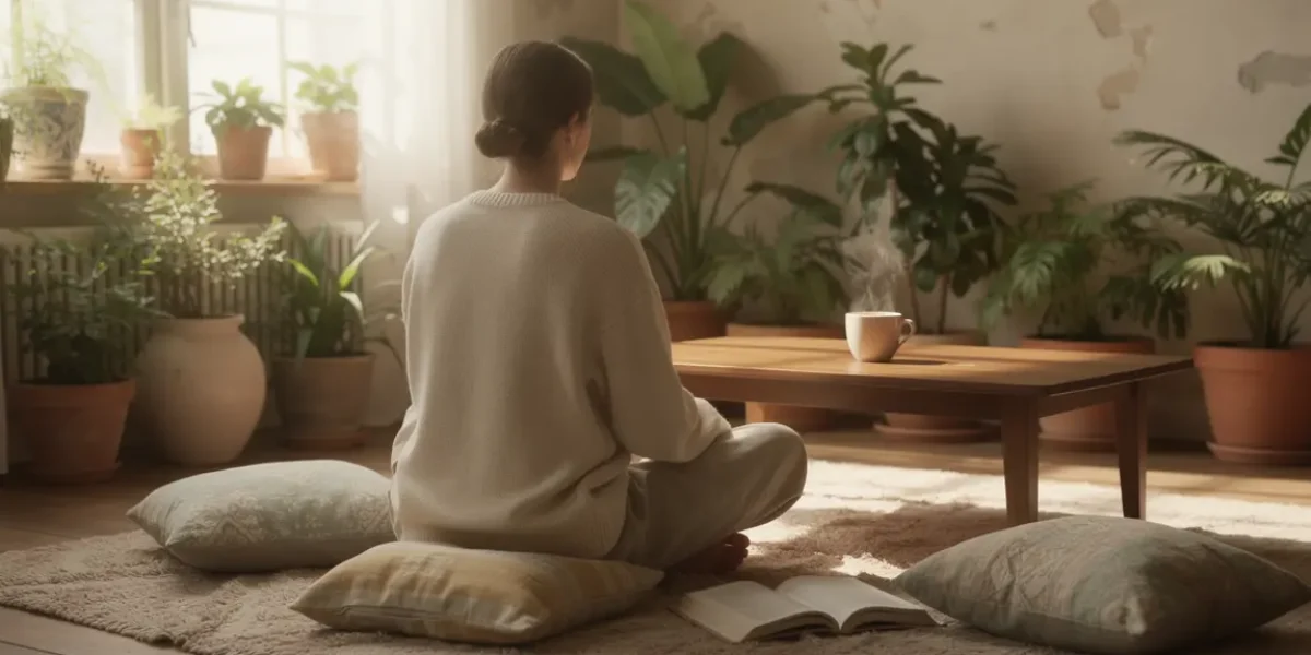Espace calme pour méditation pleine conscience